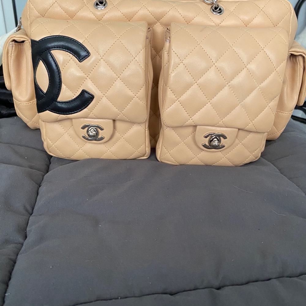 Chanel Cambon Multi-pocket Reporter Bag Lambskin